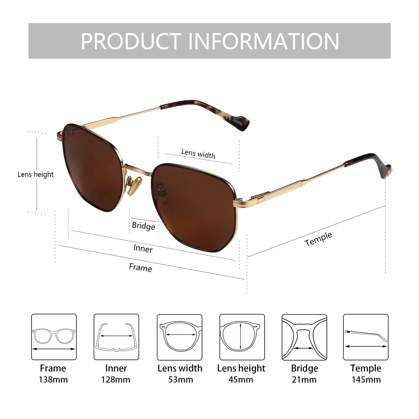 ZENOTTIC Trendy Polarized Prescription Sunglasses Hexagonal Progressive Sun Glasses For Men Women UV400 Protection Shades