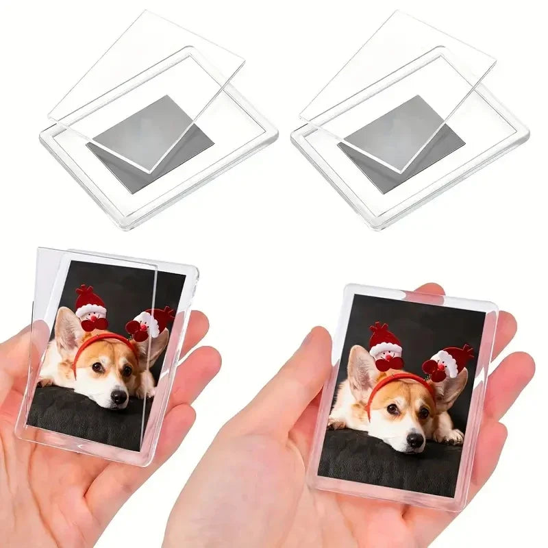 12/20/40pcs Pack Magnetic Photo Frames Suitable for Refrigerator-Mini Magnetic Picture Frames with Hold,Blank Plastic Frames
