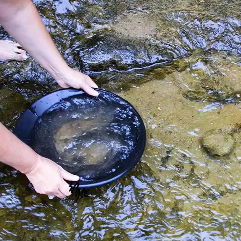 Gold Pan Hand Cranks High Efficiency Enhances Durability Gold Panning Pans 35cm for Hobbyists Archaeologists For Metal Detector