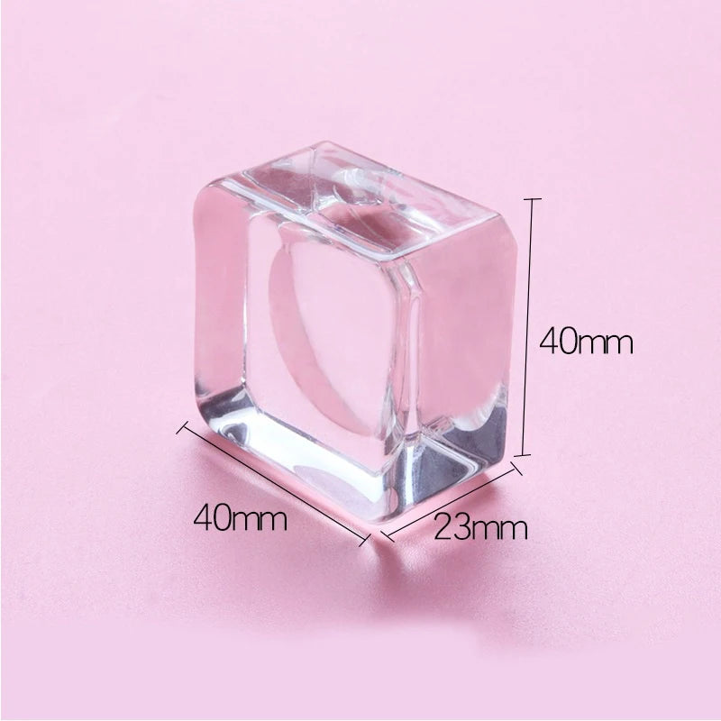 Eyelash Glue Pallet Crystal Glass Eyelash Glue Stone For False Eyelash Extension Lashes Stand Nail Art Color Palette Makeup Tool