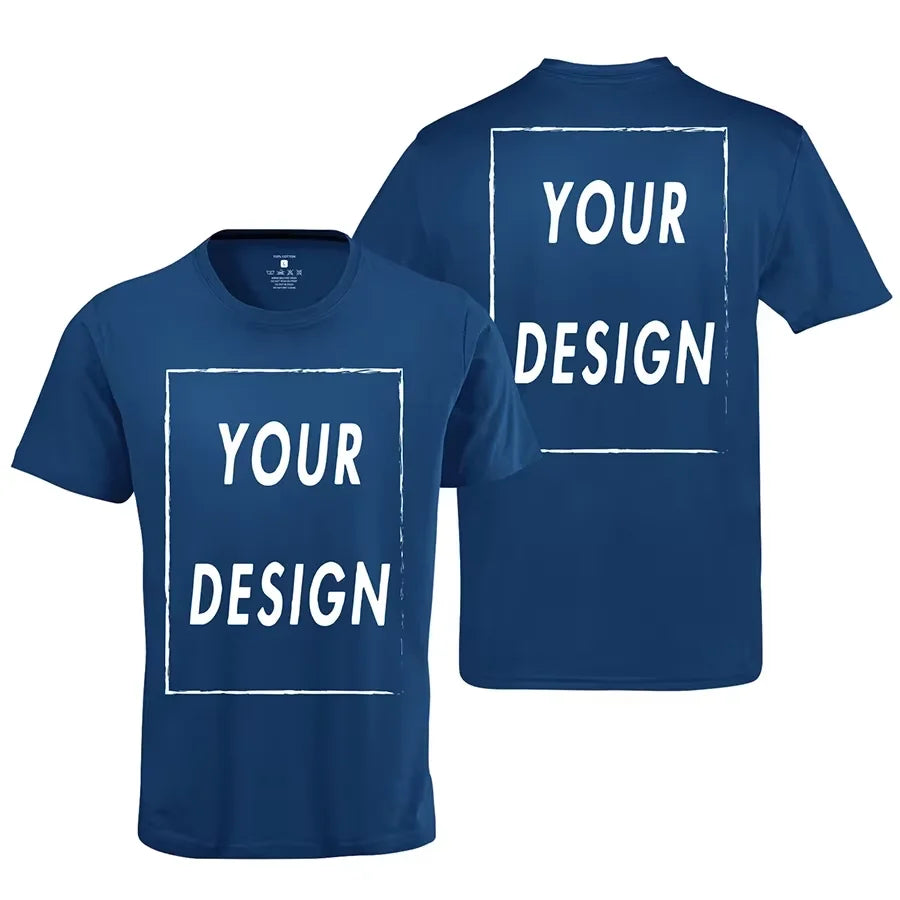 Summer 100% pure cotton T-shirt for men and women solid color round neck top customized team uniform personalized 3D printing