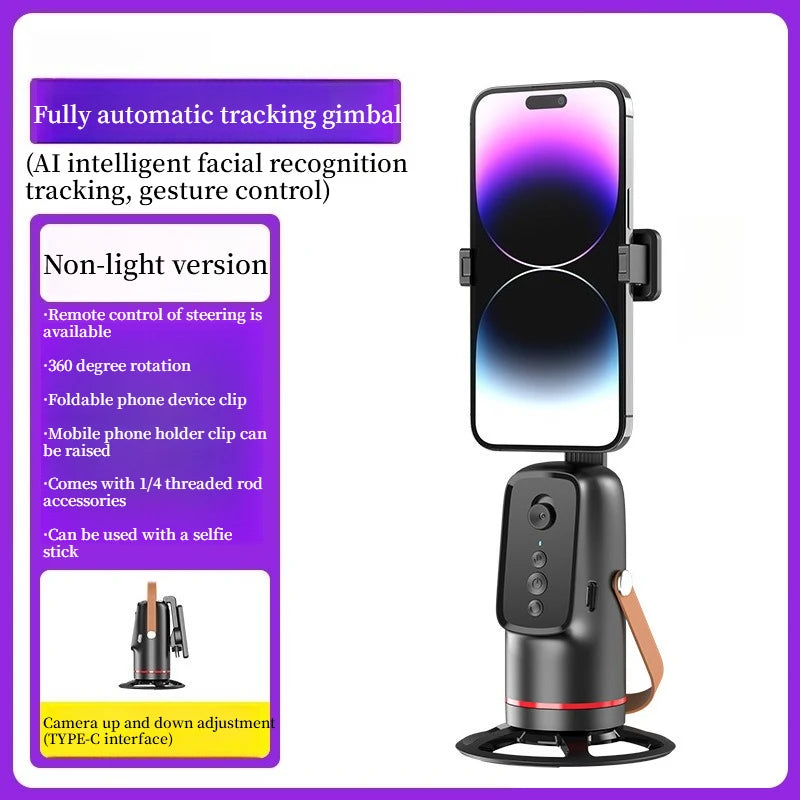 Smart Phone Gimbal - 360° Rotation, Auto Tracking, Stabilize Shots for Phone, Perfect for Vlogging & Live Streaming, Easy To Use