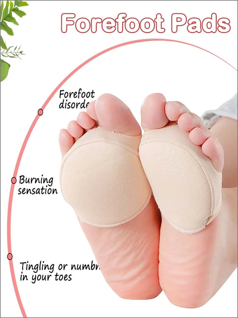 Forefoot Pads for Women High Heel Anti-slip Metatarsal Half Insoles Five Toe Breathable Pain Relief Inserts Feet Care Cushions