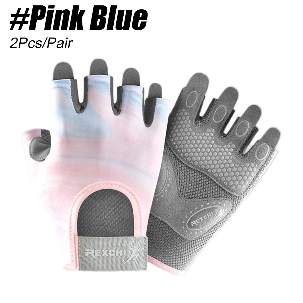 1 Pair Gym Body Building Training Fitness Gloves Sports Weight Lifting Exercise Slip-Resistant Gloves for Women Men Yoga Gloves