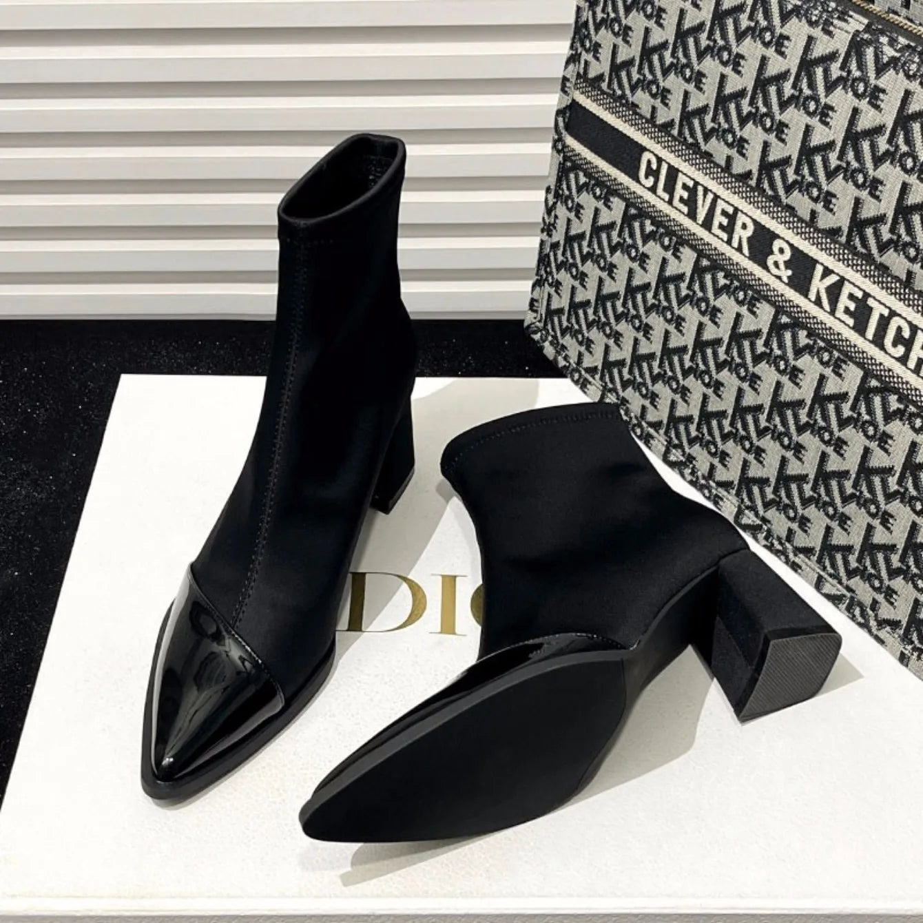 2024 New Winter Women High Heels Ankle Pointed Toe Fashion Designer Women Comfortable Elegant Designer Zip Boots Shoes for Women