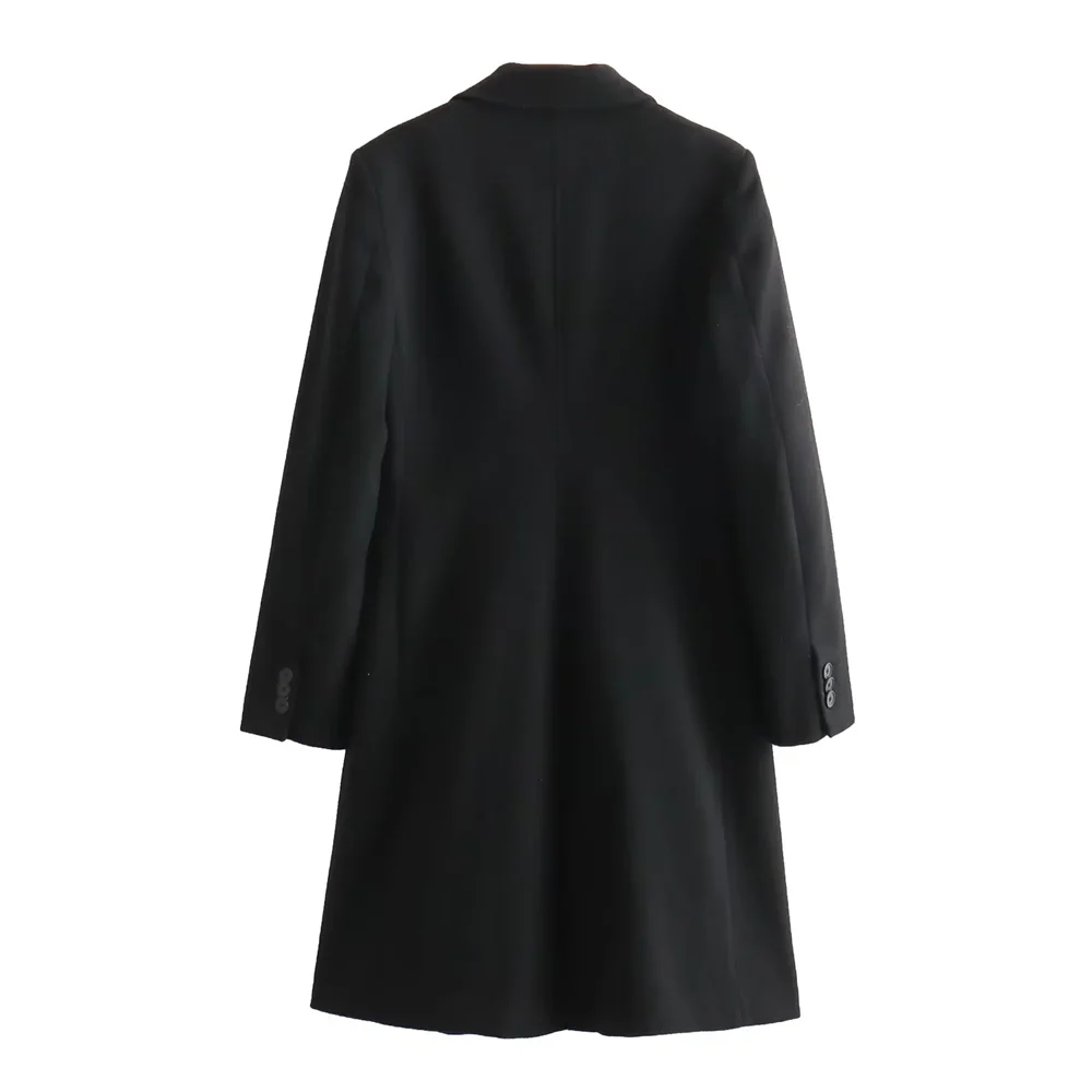 2024 British style two button mid length suit collar woolen coat available in plus size for autumn and winter women's wear