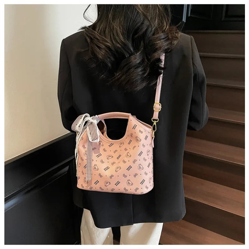 Popular bags for women, new fashionable French printed armpit tote bag, minimalist handbag, diagonal cross bag