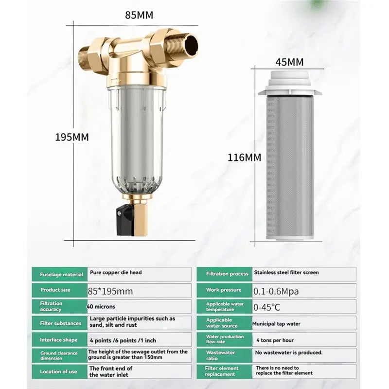 -November Copper Faucets Water Filter Under Sinks Pre-Filter For Tap Water Heater Home Kitchen Tap Supplies