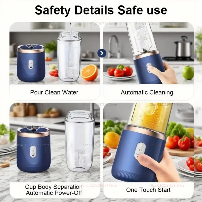 Double Cup Multifunction Portable Blender USB Personal Mini Juicer Cup 400ml Household Milkshake Juice Maker Electric Juicer