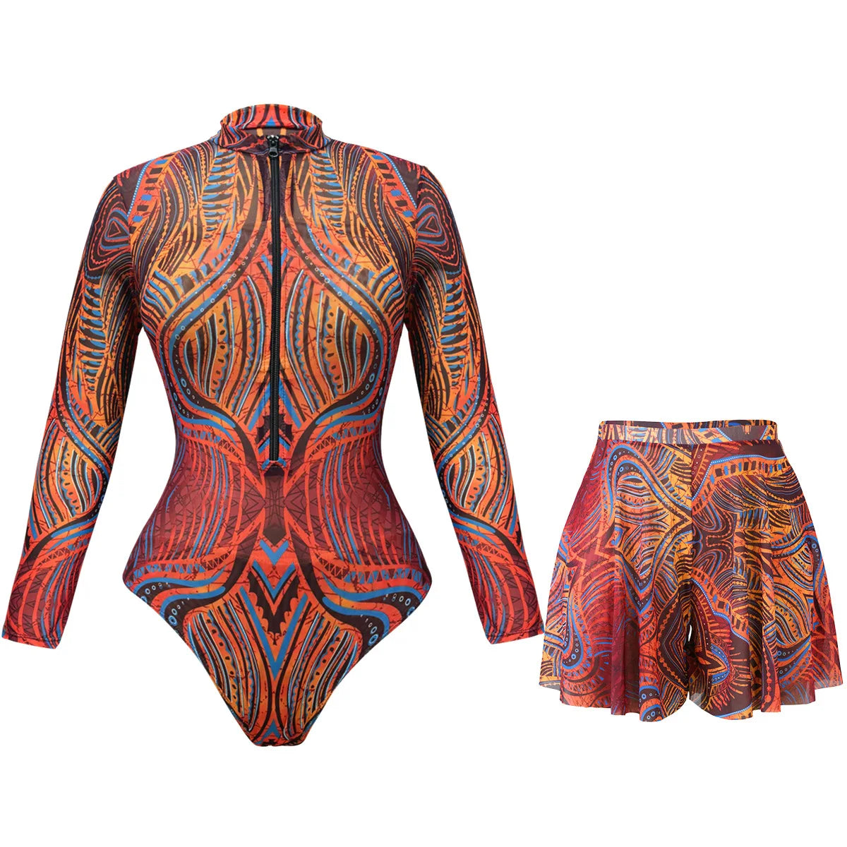 2 Piece Sets Swimsuit And Shorts Women Summer Long Sleeve Bathing Suit Bikini Set Beach Cover Up Swimming Suit Купальни