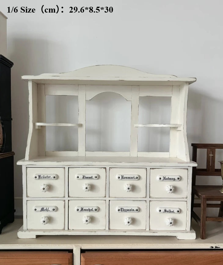 French Storage Furniture Set  StowCraft Realistic 9-Grid Cabinet Folding Garden Table Storage Display Unit 1/6 Dollhouse Diorama
