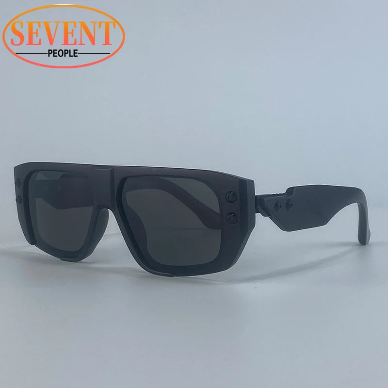 Polarized Oversized Square Sunglasses Men 2025 Luxury Brand Retro Steampunk Outdoor Sun Glasses Trendy Shield Shades UV400