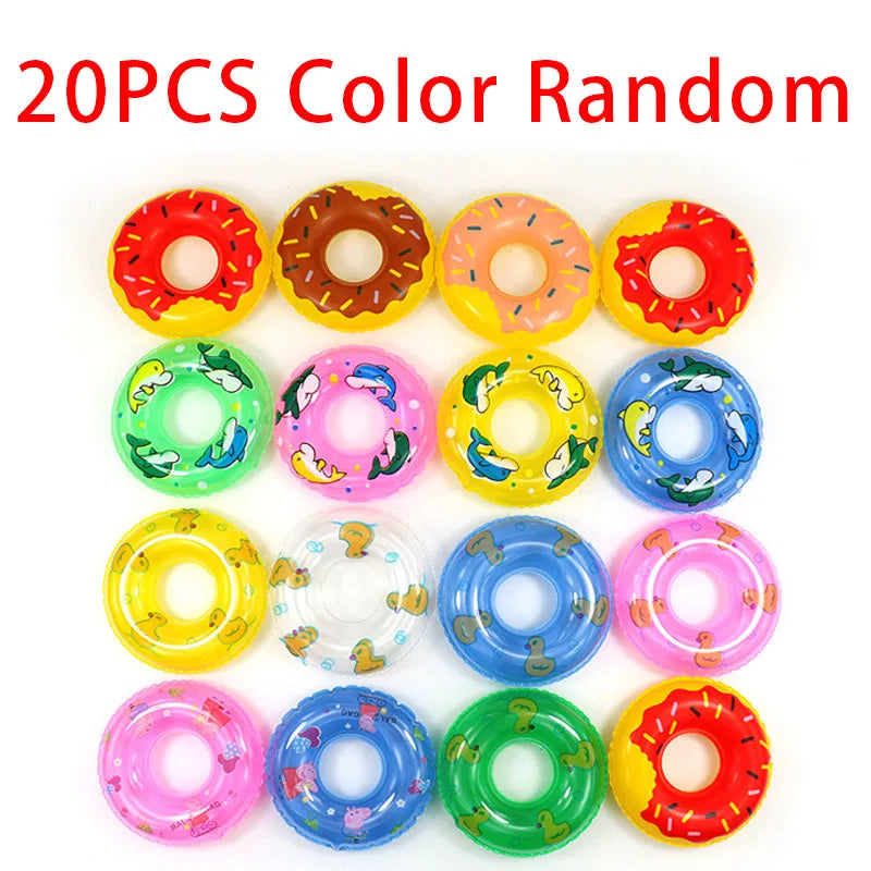 water games toys inflatable mini swimming rings neighborhood children's swimming rings donuts Little Yellow Duck Pattern Toy