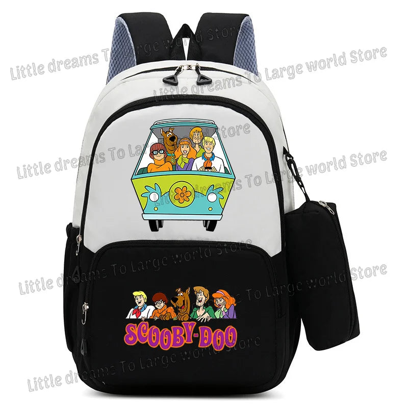 Scooby Doo Schoolbag Large Capacity Casual Bookbag with Pencil Bag Student Sport Travel Cartoon Dog Backpack Back To School Gift