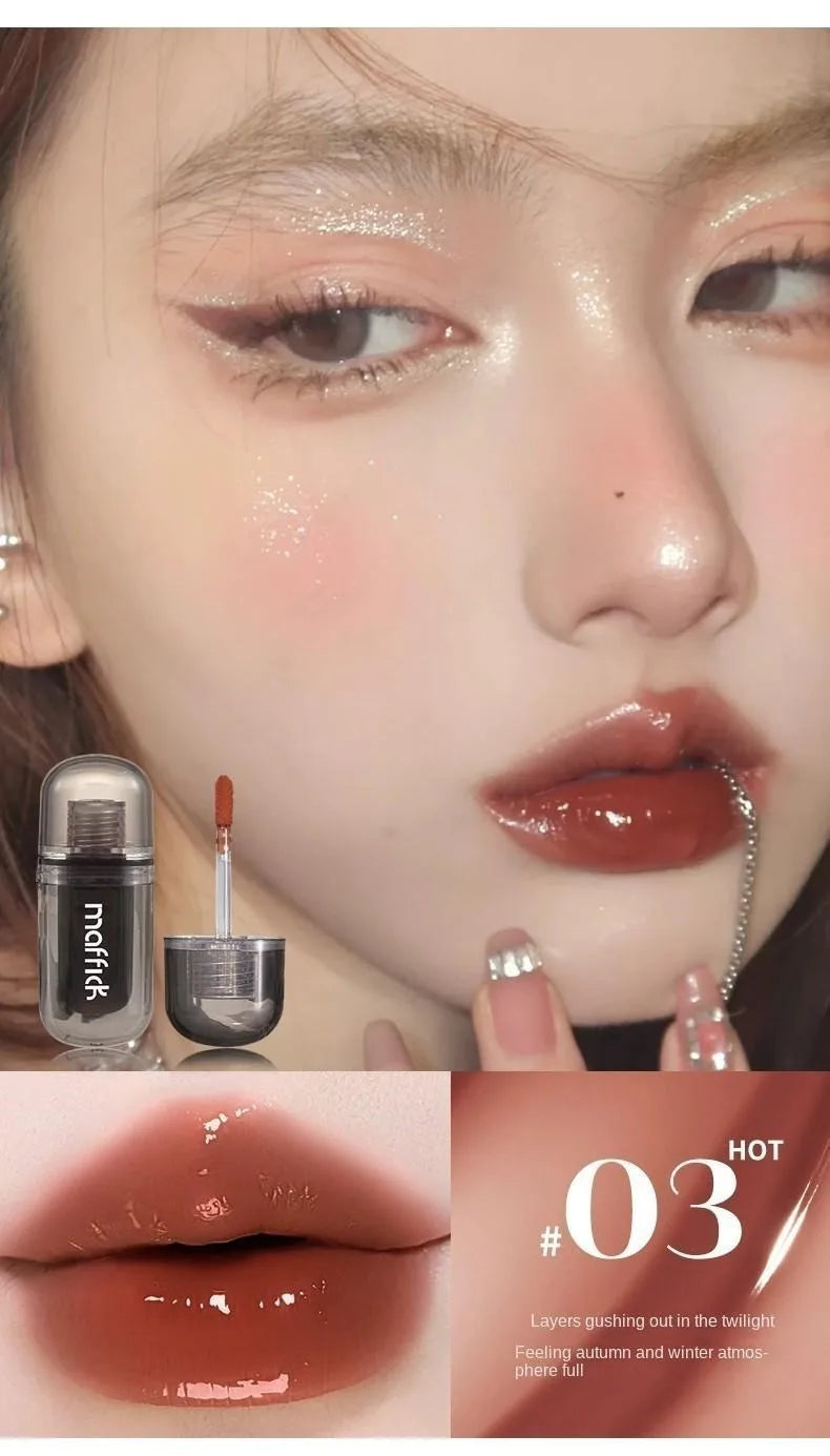 Waterproof  sweat proof  non smudging  small black tube lip gloss  moisturizing  long-lasting lipstick