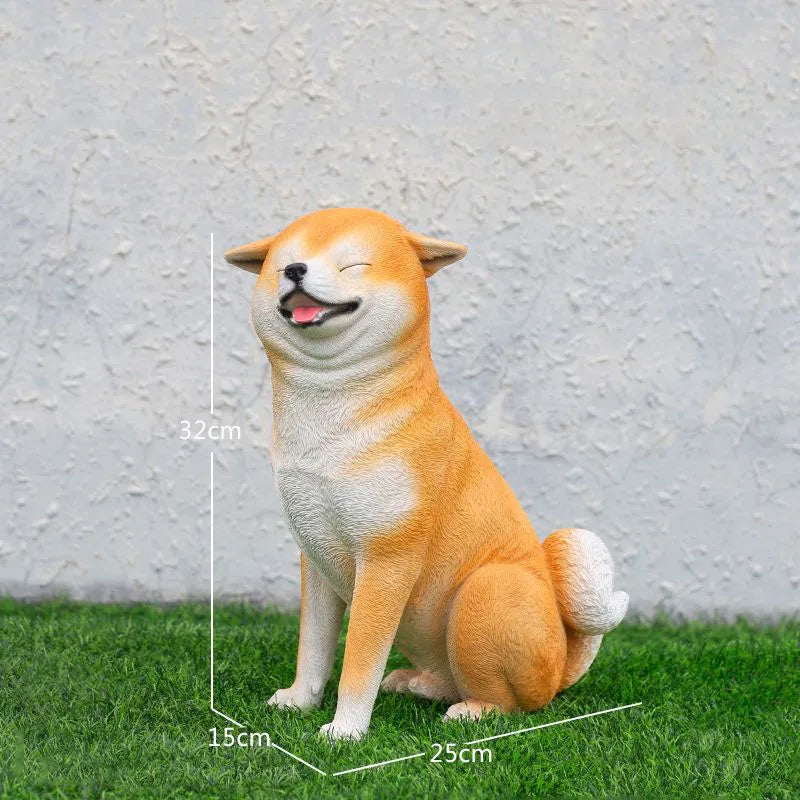 Simulated Pet Puppy Model Resin Sculpture Ornaments Garden Courtyard Lawn Figurines Decoration Home Cute Dog Statue Accessories