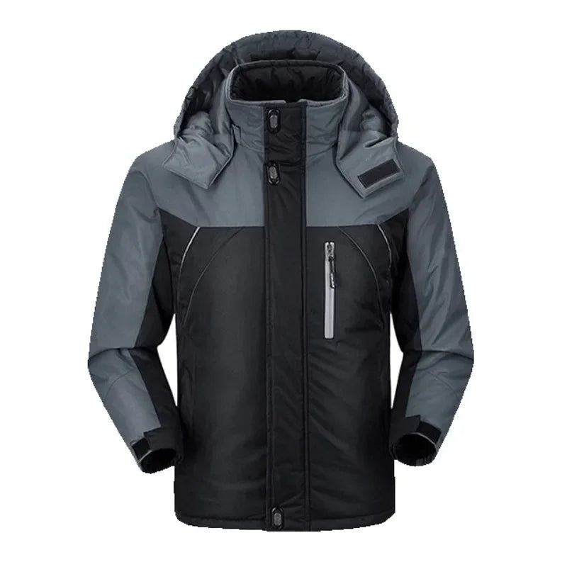 Winter Men Cotton Padded Jacket Outdoor Work Parka Coat Casual Thick Warm Outdoor Hiking Camping Ski Coats Windproof Jacket