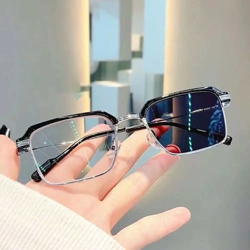 Photochromic Reading Glasses High Definition Men's Anti-blue Presbyopia Eyewear Metal Fashion Classic Hyperopia Eyeglasses