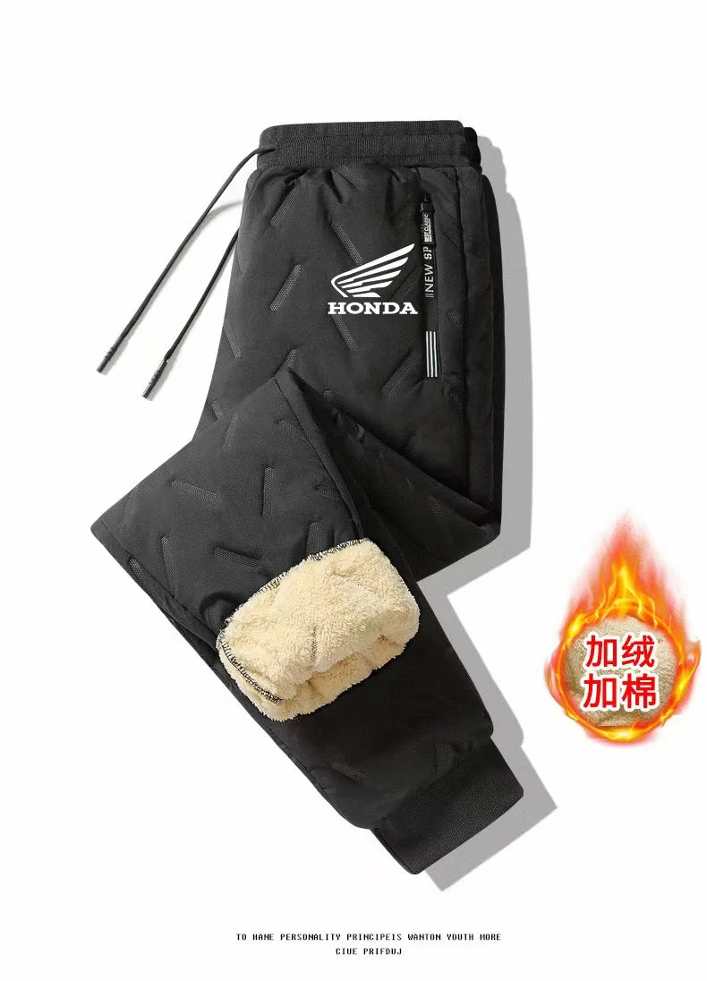 Honda Men's Winter Pants Zipper Pocket Waterproof Casual Pants Wool Lined Men's Pants Climate Pants Winter Pants Men's Waterproo