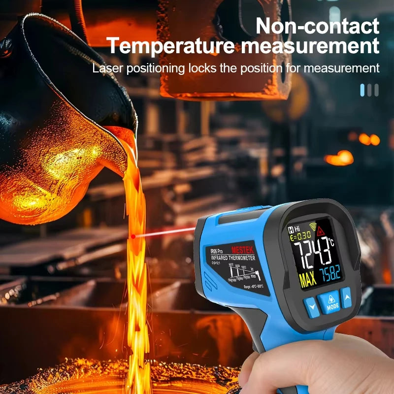 Infrared Thermometer 600~800°C Kitchen Digital Laser Temperature Meter Non-contact Pyrometer Food BBQ Heat meter Thermal imager