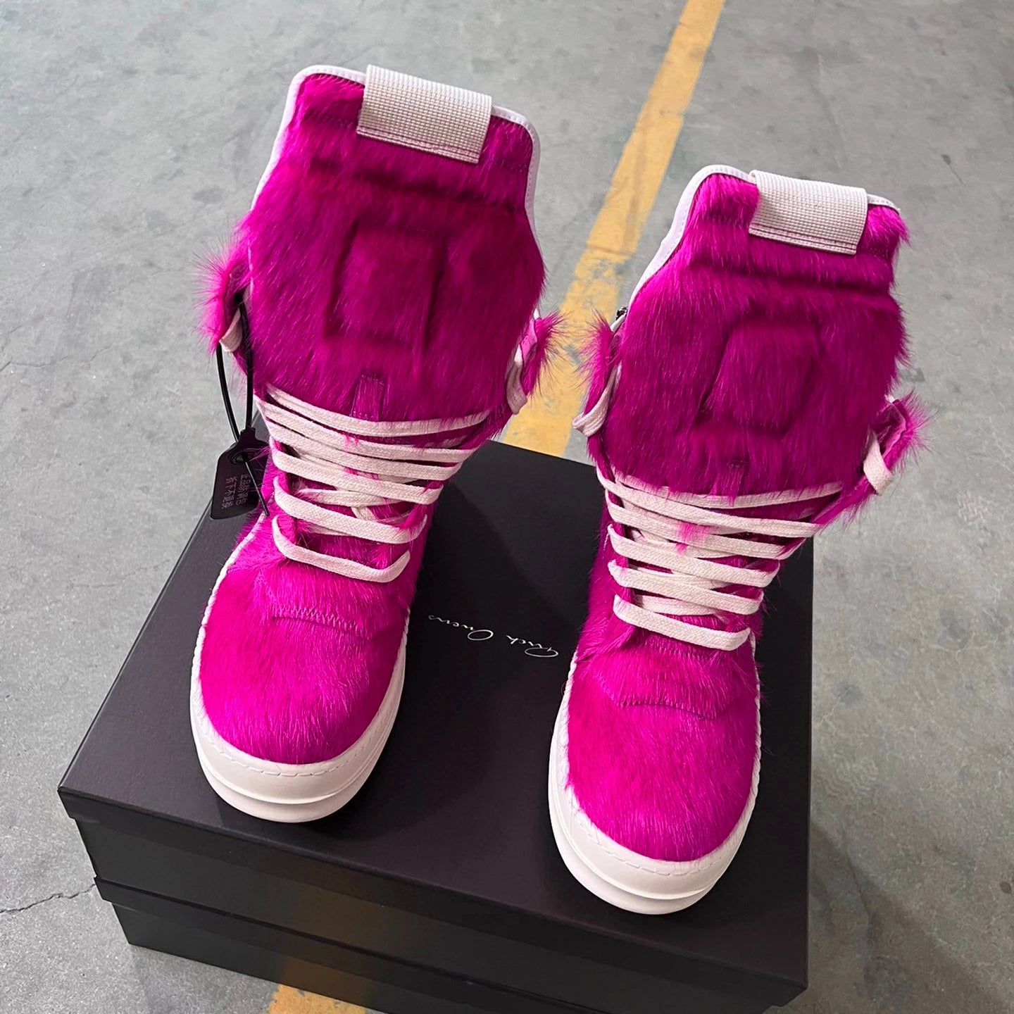 Outdoor Designer Women Ankle Boot Horse Fur Casual Men Sneaker Leather High Top Geobasket Rose Red Zipper Platform Street Shoe