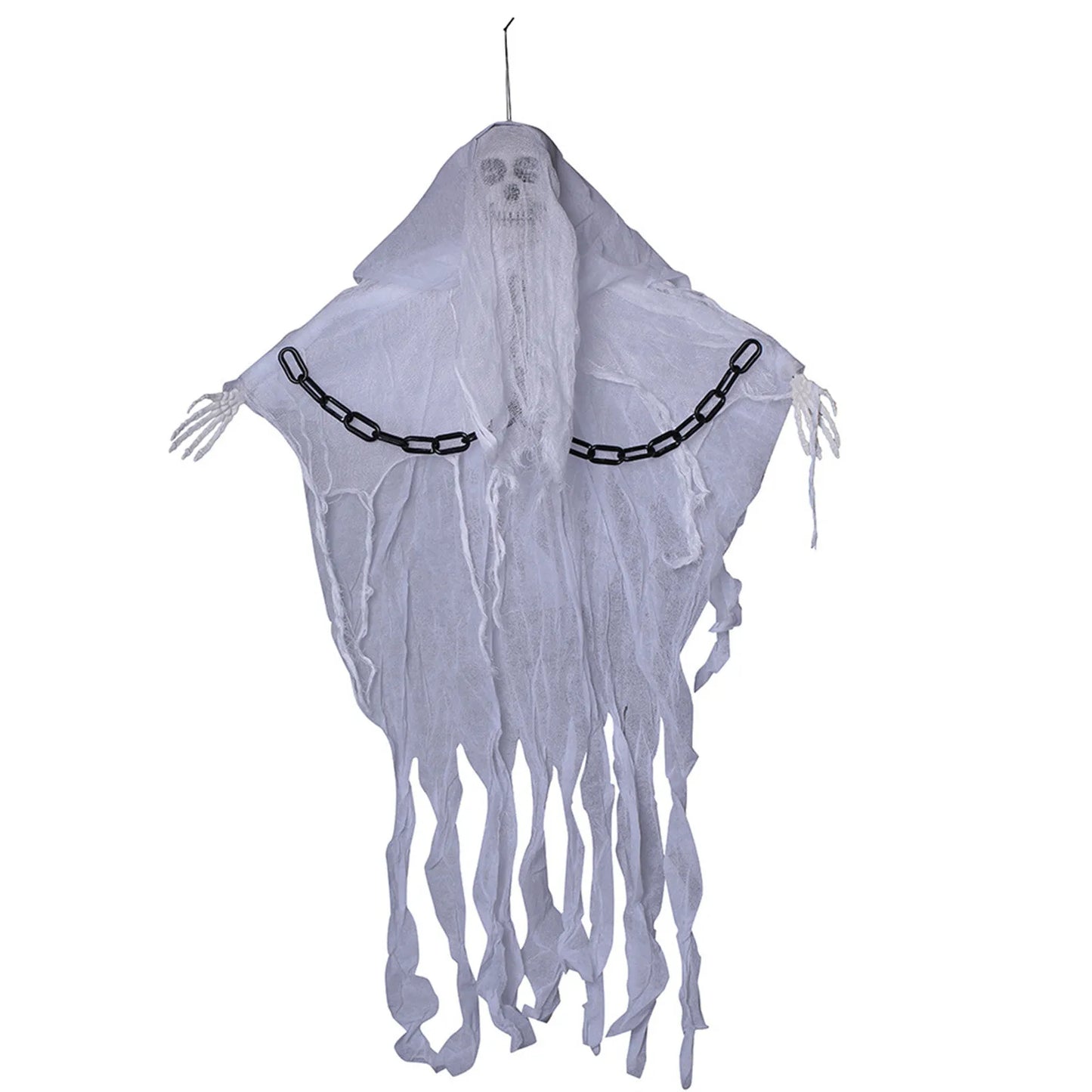 Halloween Hanging Skull Ghost Horror Decorations,Luminous Chain Skeleton With Arms,Haunted House And Festival Party Horror Props