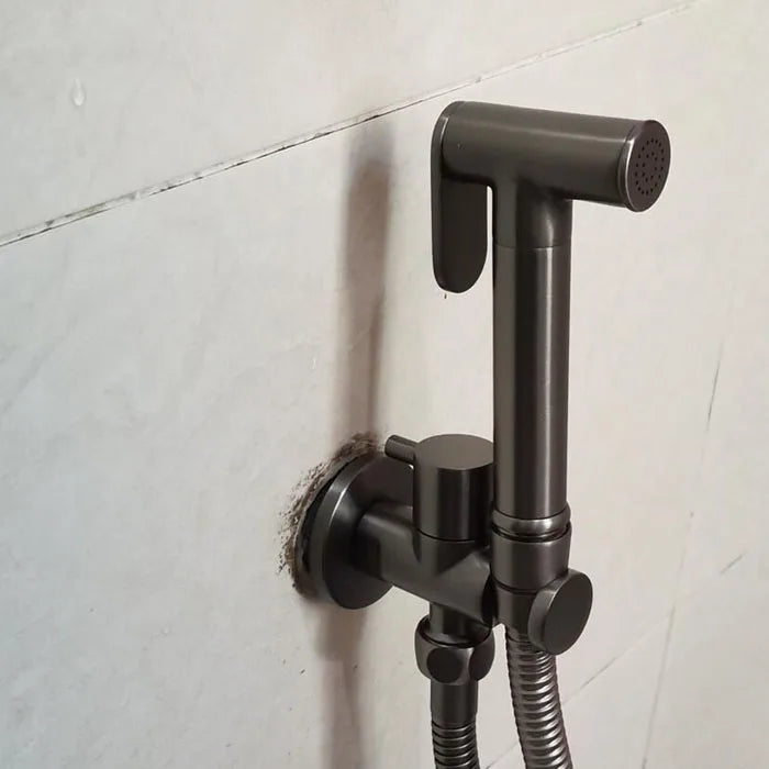 Brass Hand held black Bidet Shower set  Perforating Toilet Jet Cleaner Portable brushed gold and gray Bidet Shower Head BD01