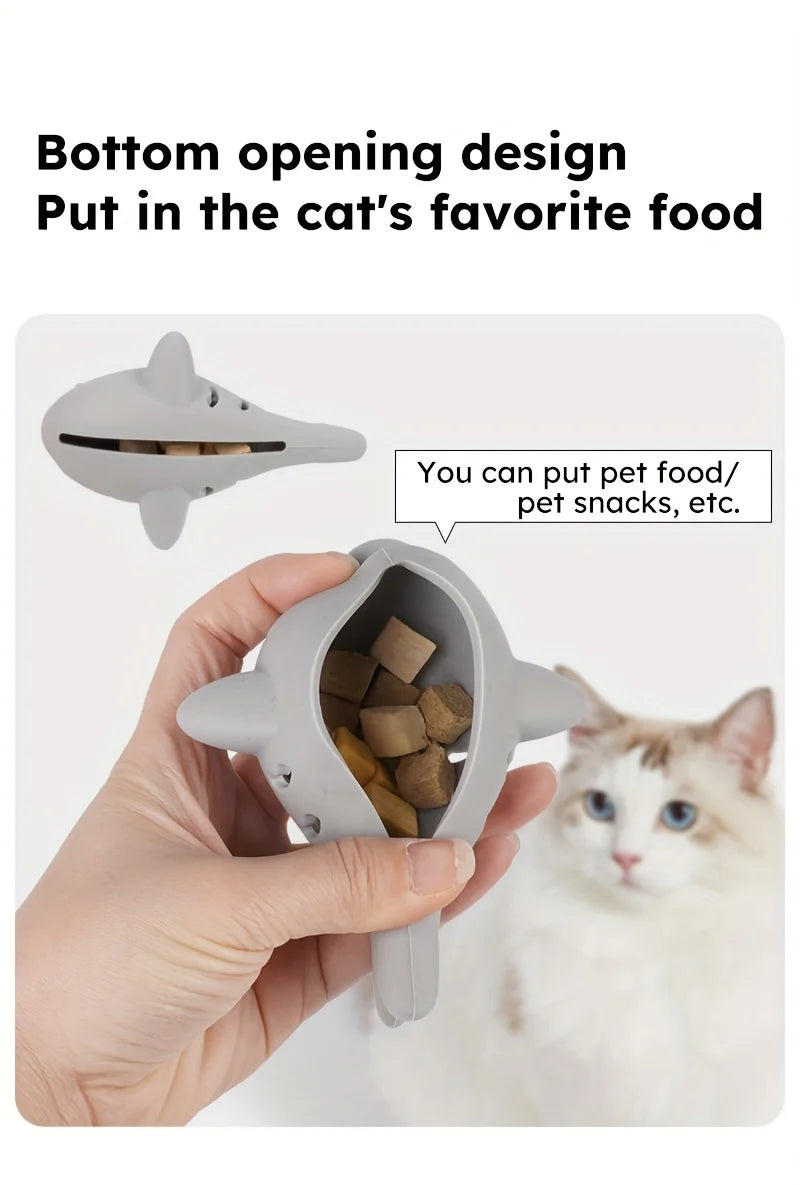Pet's Chew Toy - Silicone Treat Dispenser Teeth Grinding & Mental Enrichment,  Bite-Proof for Small Pets, Vibrant Fish Design