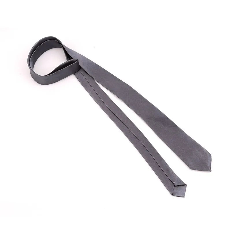 Elegant Solid Color Necktie For Men Casual Slim Plain Mens Solid Skinny Neck Party Wedding Tie Silk Neckties