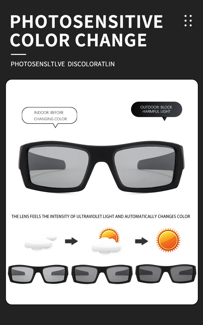Polarized Sunglasses For Sports Sunglasses Trendy Retro Rectangular Wrap Around Vintage Uv380 Eye Protection Fishing Glasses
