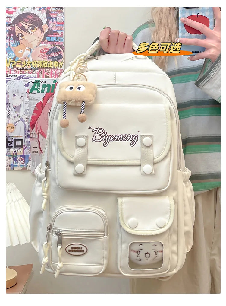 2025 cute student Backpack schoolbag For High School And Primary School Student Campus Versatile Backpack with doll