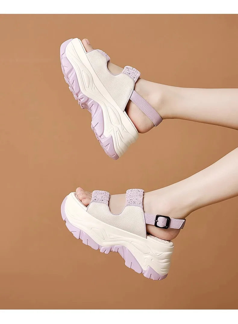 Modern Wedges Sandals For Women's Summer New High Thick Sole Sandals female height Increasing Shoes Woman Ladies Platform Shoes