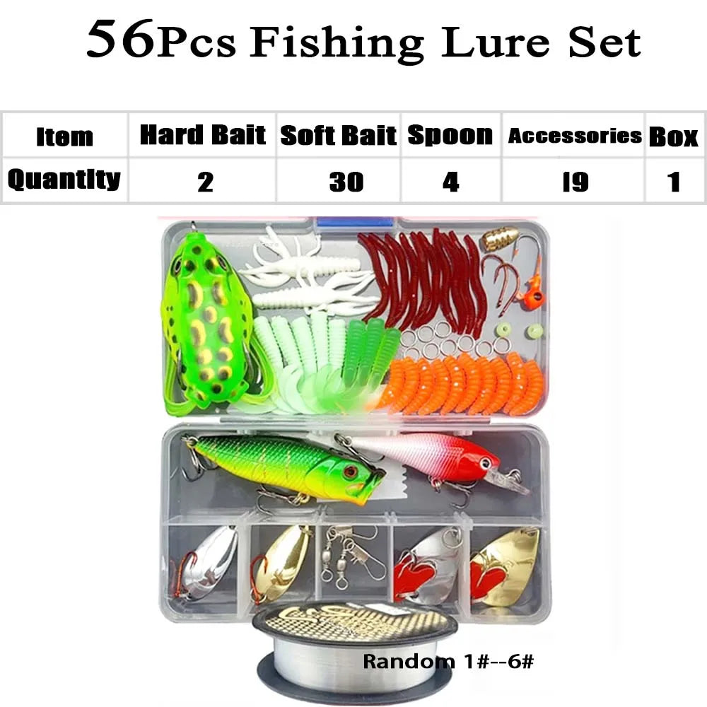 Fishing Rod Full Kits 1.6M Telescopic Sea and Spinning Reel Baits Lure Tackle Travel Fishing Gear Accessories Bag 6 Optional Set