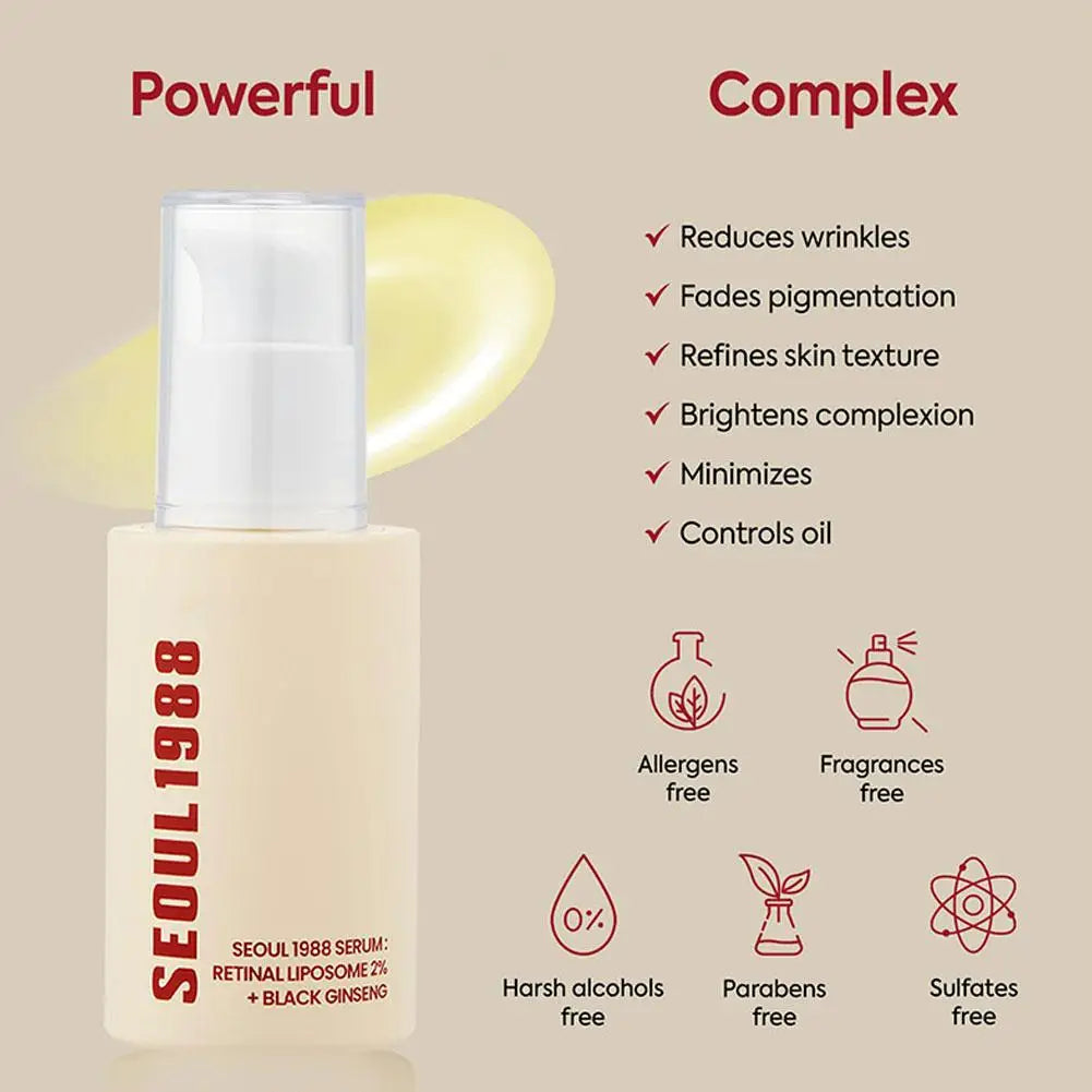 Seoul 1988 Care Set Eye Cream Facial Cleanser Snail Mucin Cream Retinol Firming Cream Ginseng Niacinamide Essence skincare set