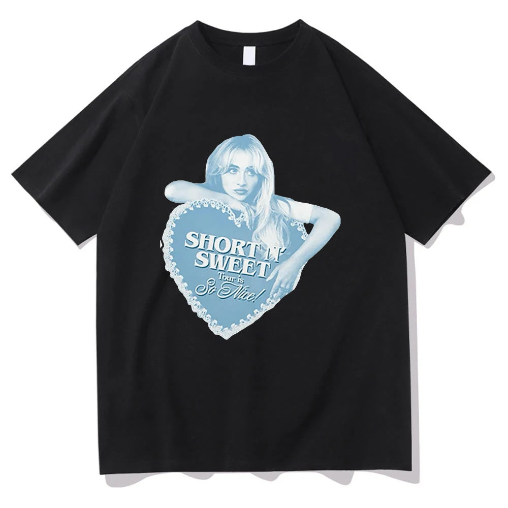 Summer Short N’ Sweet Tour 2025 T-shirt Sabrina Carpenter Lover Men/women Clothing Harajuku Summer Tops Graphic T Shirts Vintage