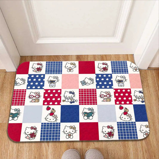 Kawaii Kitty Cartoon Carpet in the Living Room Mats Bathroom Mat Modern Home Decor Washable Non-slip Kitchen Rug Floor Carpets