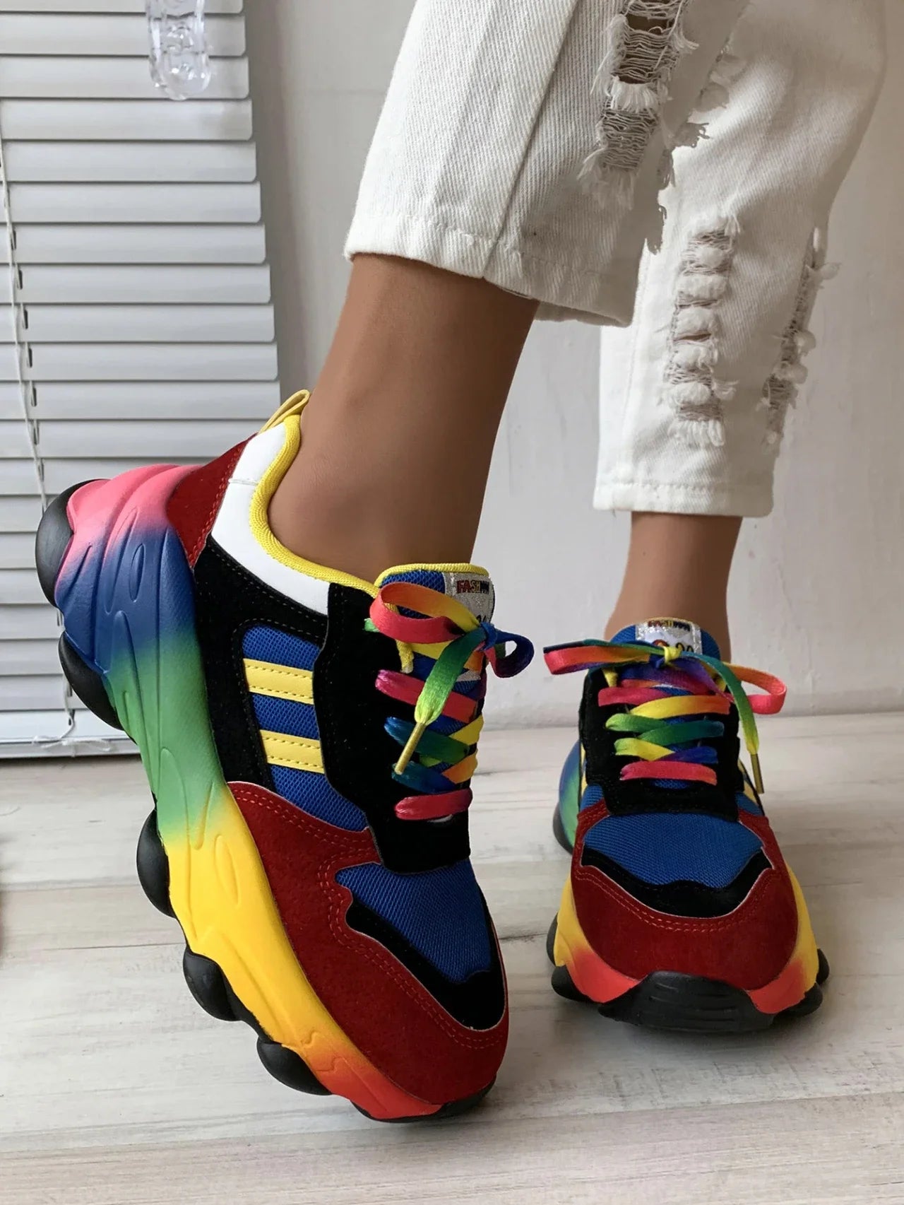 Women's Sneakers New Running Footwear Spring Autumn Outdoor Sports Shoes Multicolor Leisure Comfortable Frenulum Casual Tennis