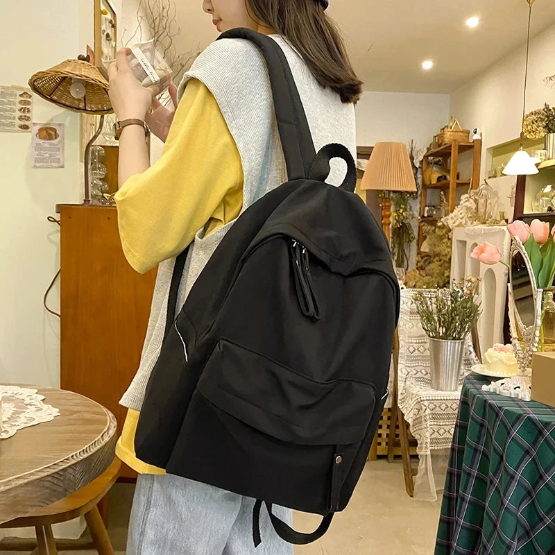 Fashion Canvas Backpack for Women Anti-theft School Shoulder Bag for Teenage Girls New Style Female School Backpack