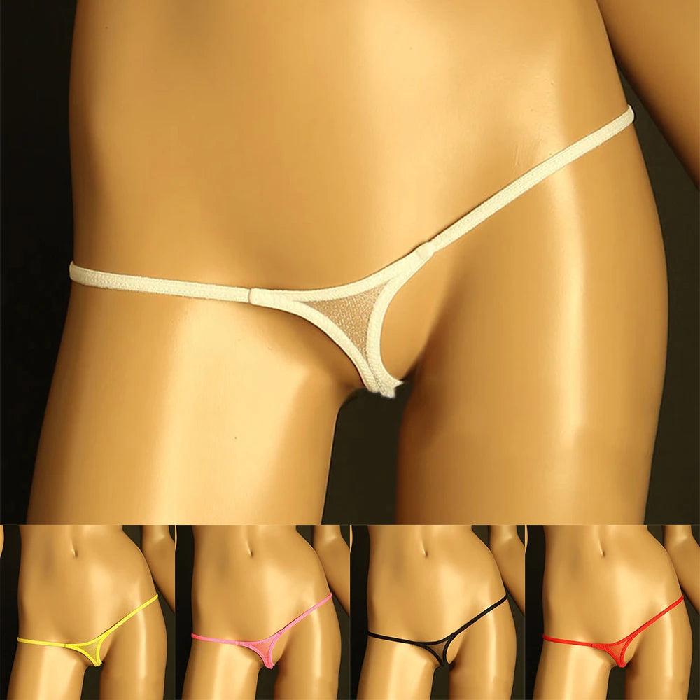 Womens Thongs String Homme Sexy Low Rise Thong Micro Underwear Panties Lingerie Mesh T-Back Lingerie Jockstraps Cuecas