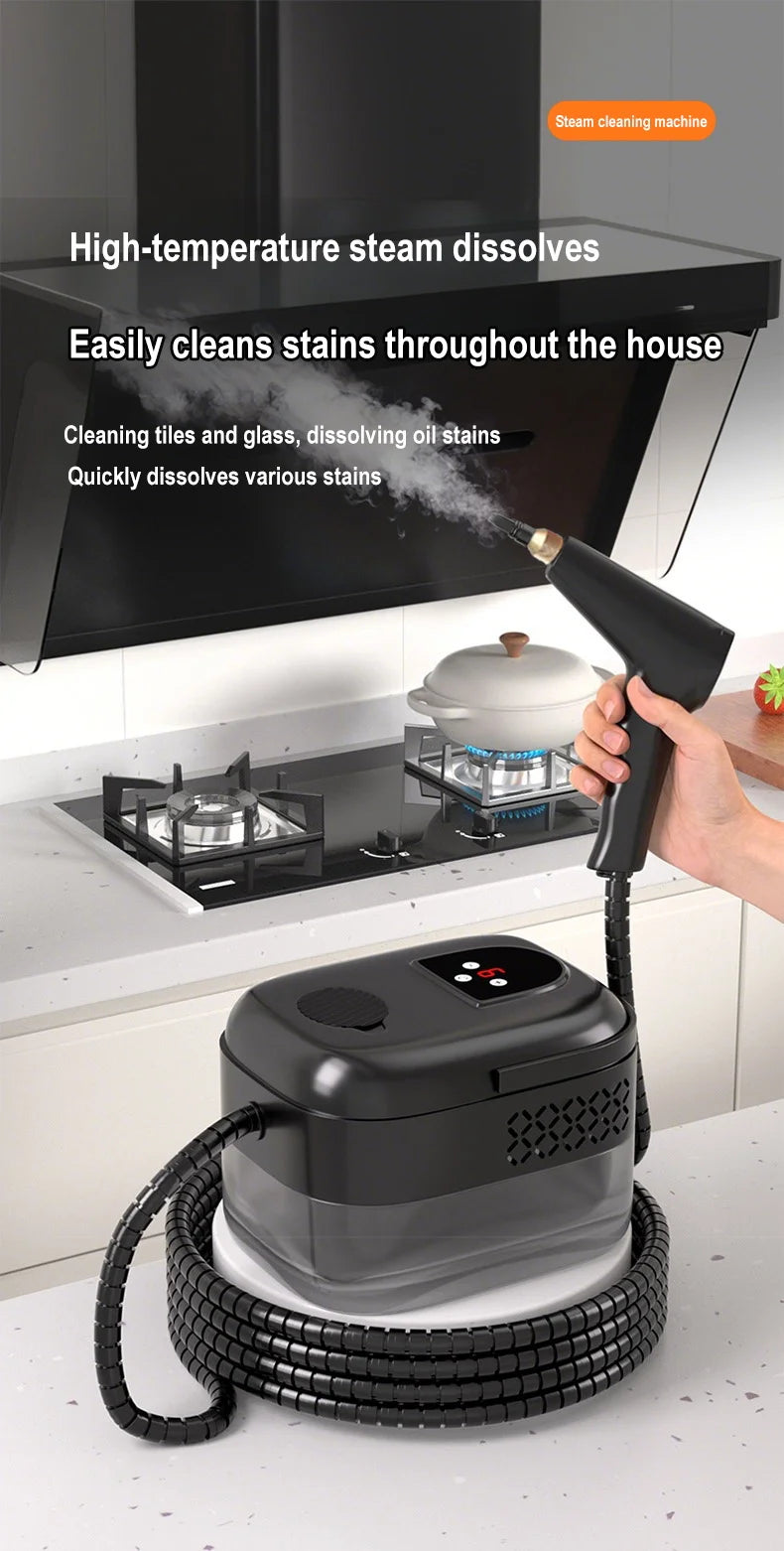 1500W Steam Cleaner High Temperature Pressure Washer with Remote control Steam Cleaning Machine For Home Kitchen Hood Car 1400ml