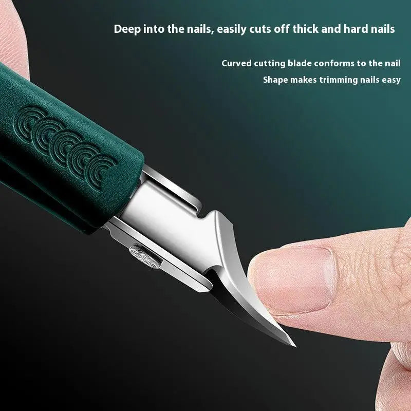 Nail Clipper Pointed Super Slanted Clippers Anti-splash Thick Toenail Pliers Scissors Care Tools