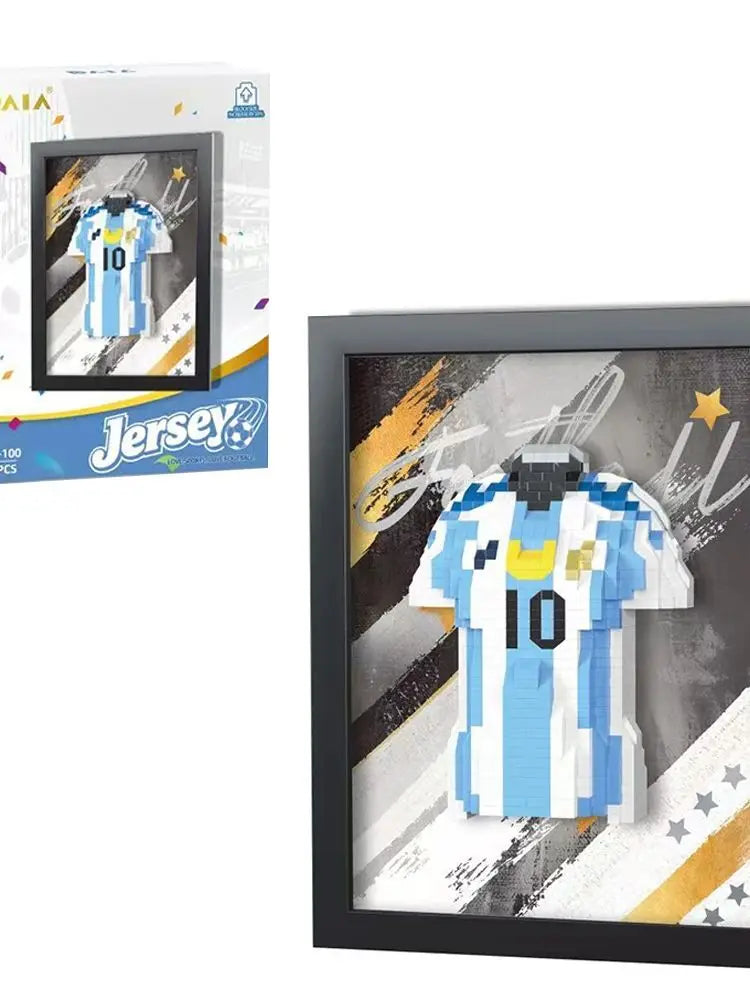 Football player jersey building blocks, DIY handmade Creative gift set, Home Decoration Gift For Kid