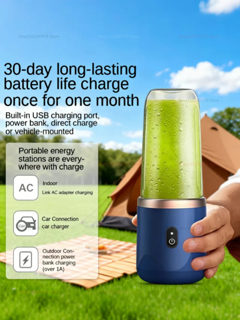 400ML Portable Electric Blender 40W USB Rechargeable Cordless Juicer High Powerful Juicer Cup For Smoothie Milkshake Juice Food