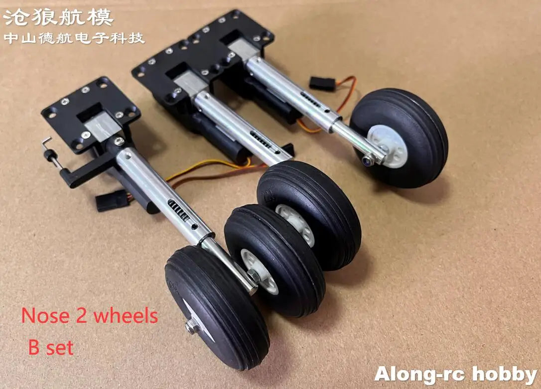 RC Plane Models Parts Height 111mm Retractable Landing Gear with PU Wheels for 2-3.5kg Hobby Airplane Aircraft DIY Jet Fighter