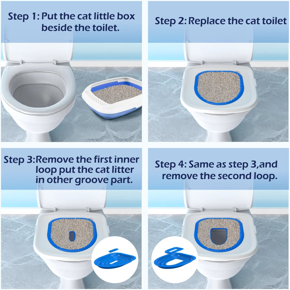 Pet Cat and Dog Toilet Training Artifact Kit Sand Tray Toilet Removable Reusable Trainer Toilet Pet Cleaning Training Products