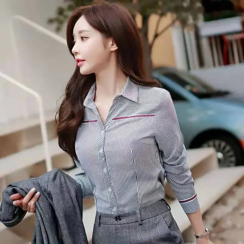 Summer Pattern Female Tops With Designs Crop Women's Shirt And Blouse Premium Promotion Elegant Social Clothing Sales Tall