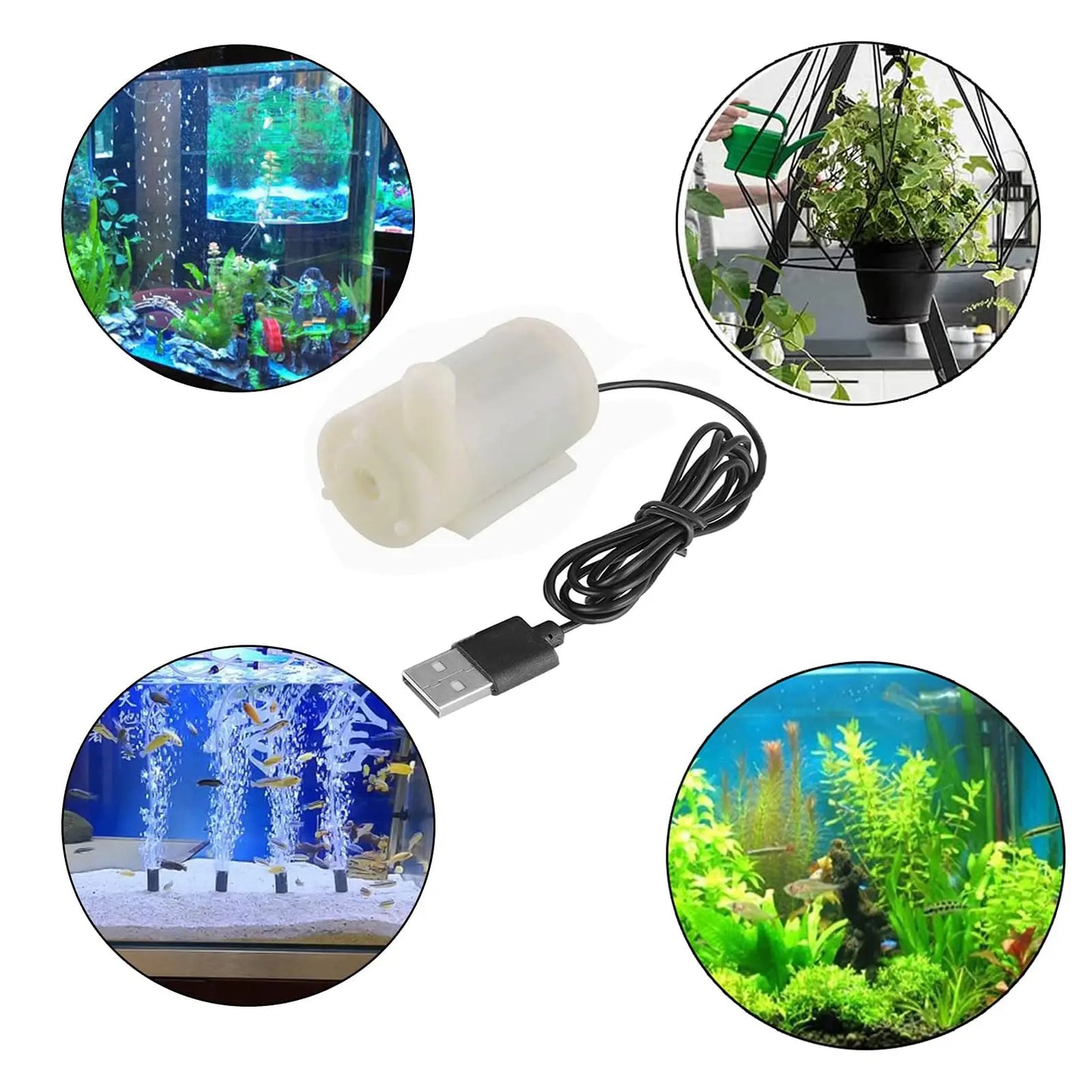 USB Submersible Pump Silent Micro Water Pump 3V 5V DC Low-voltage Portable Water Pump Suitable for Fish Tank Fountain Aquariums