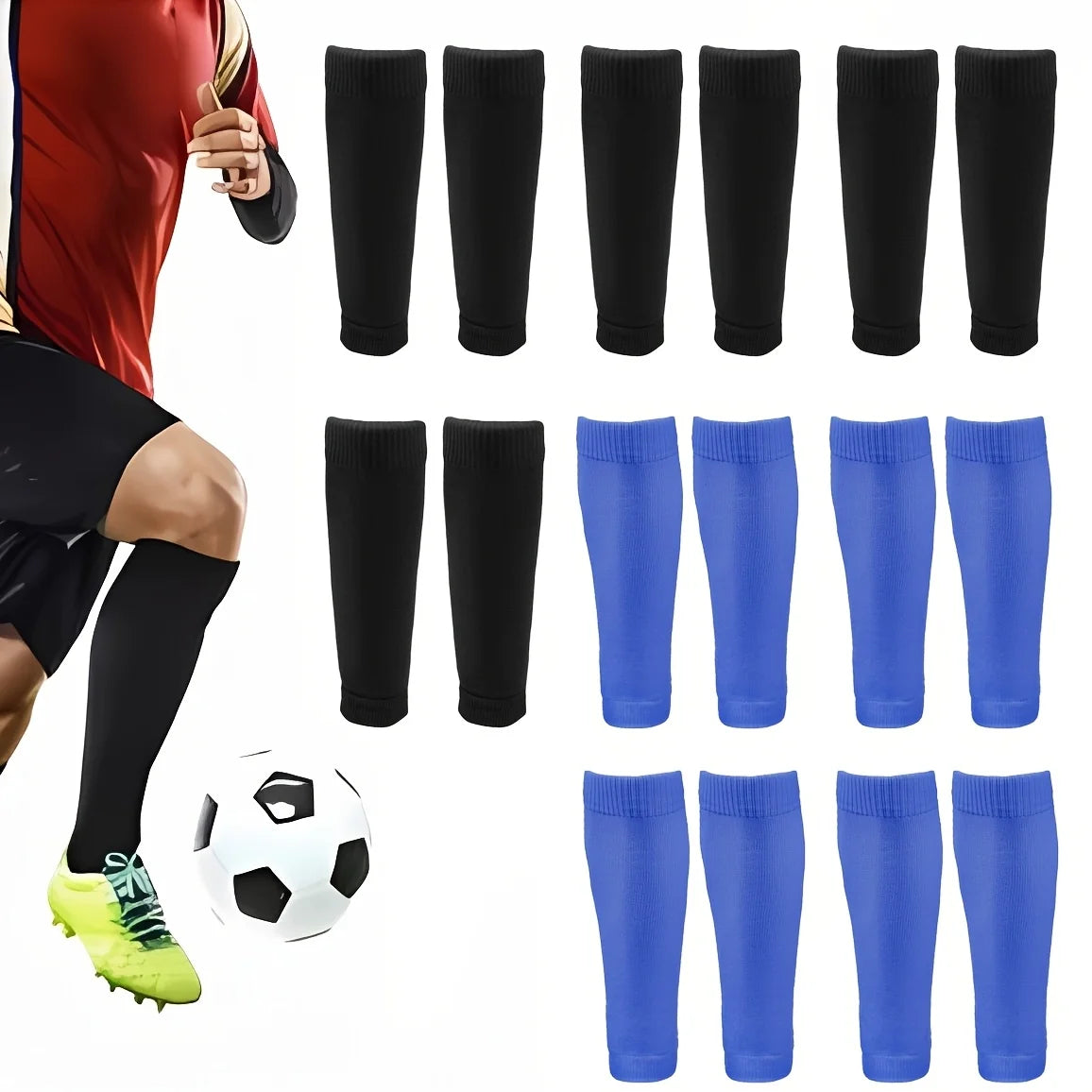 8 pairs of new outdoor men's and women's sports football socks for competition training, and durable pressure socks, calf socks.