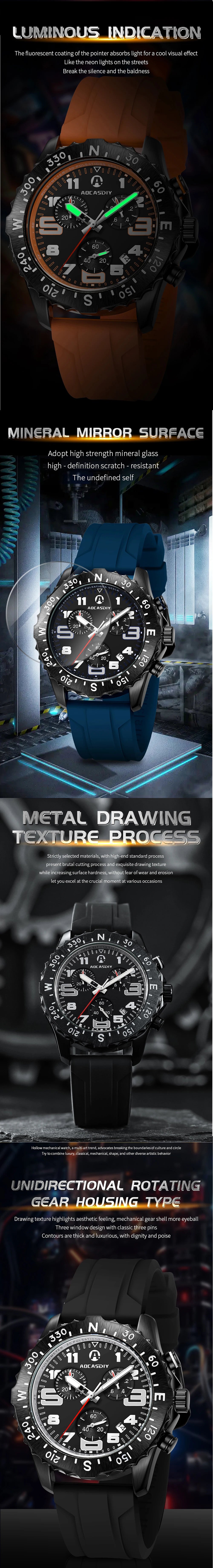 Watch for Men Quartz Wristwatches Casual ENDURANCE Watch Luxury Men Watch Waterproof Luminous Chronograph Watches reloj hombre