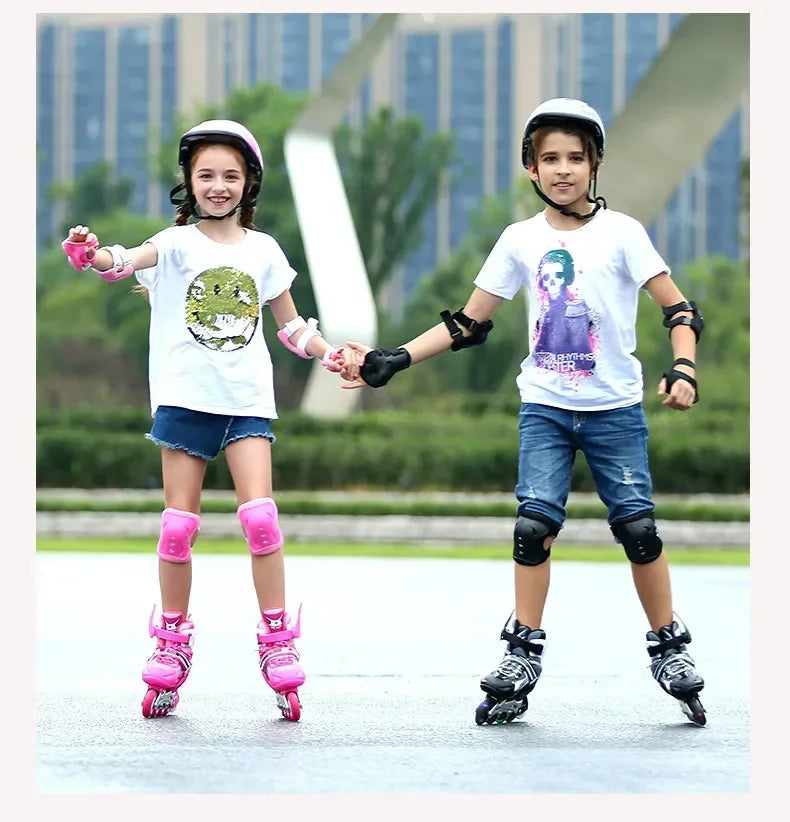 2025 Skating shoes, children's flash straight row roller skating shoes, roller skating shoes, adjustable for both men and women
